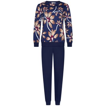 Warme katoenen marineblauwe pyjama