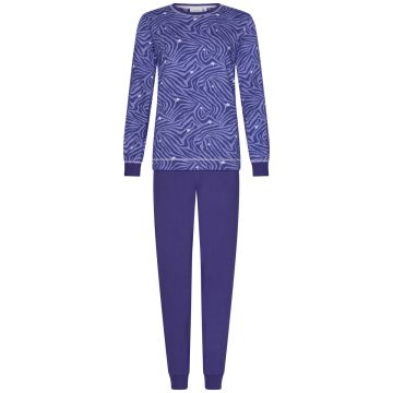 Katoenen pyjama paars en blauwe zebrastrepen
