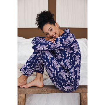 Katoenen doorknooppyjama tijgers