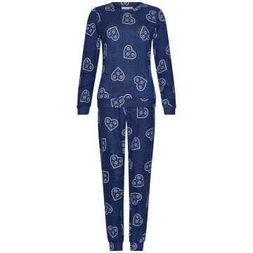 Zachte perzikfleece pyjama harten Rebelle