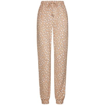 Perzikfleece pyjamabroek speelse vlekken
