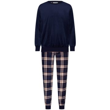 Warme velours heren pyjama ruiten