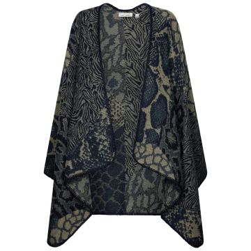 Warme cape dierenprinten Pastunette