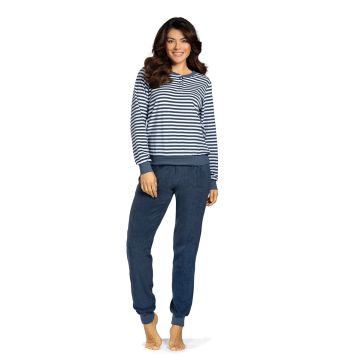 Badstoffen pyjama blauw Comtessa