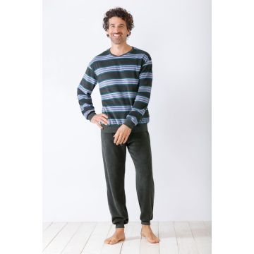 Grijze badstof herenpyjama van Hajo