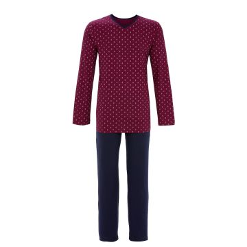 Katoenen heren pyjama rood