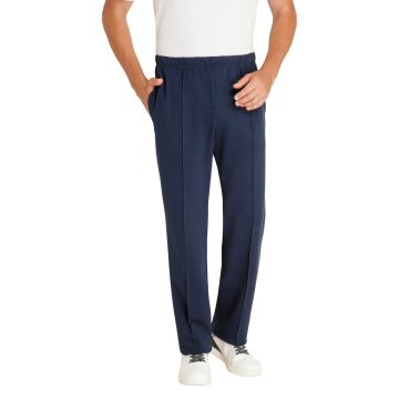 Comfortabele herenbroek met vouw blauw