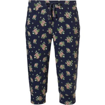 Blauwe capri broek roosjes Pastunette
