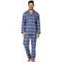 Blauwe flanellen heren pyjama Comte