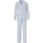 Blauwe flanel doorknoop pyjama van Pastunette