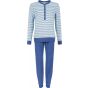 Pyjama badstof blauw gestreept van Pastunette