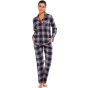 Warme doorknoop dames pyjama flanel