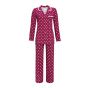 Dames doorknoop pyjama van Ringella stippenpatroon rood