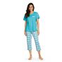 Blauwe katoenen pyjama ruiten