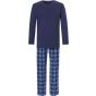 Heren pyjama blauw geruit Pastunette