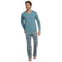 Heren pyjama Schiesser turquoise