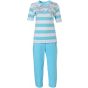 Pyjama turquoise banen patroon
