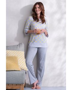 Lichtgrijze dames pyjama Pastunette