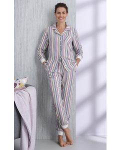 Flanellen doorknoop pyjama Pastunette Sarah