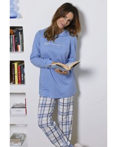 Licht blauwe Ringella pyjama Good morning