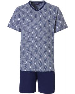 Heren shortama met grijs patroon