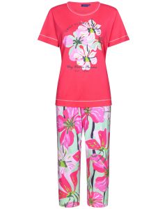 Roze pyjama bloemen Pastunette