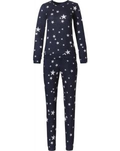 Warme donkerblauwe pyjama sterren fleece