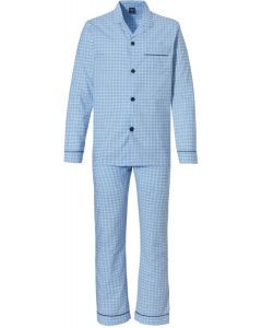 Lichtblauw geruite doorknoop Pyjama Robson